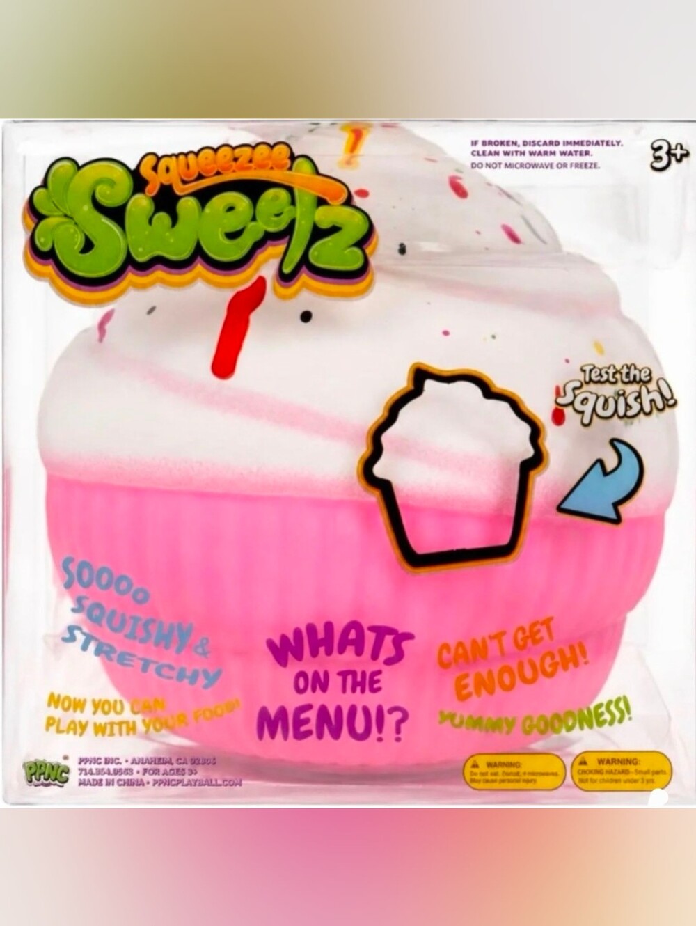 Jumbo Cupcake Squishy - White & Pink